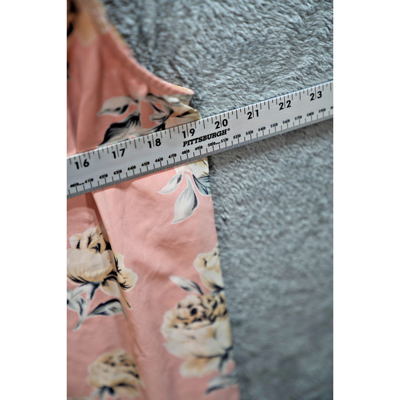 C by Bloomingdale’s Blush Floral Tank Top XL Sleeveless Lined Chiffon Blouse - Picture 6 of 7